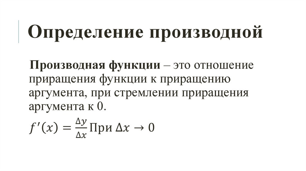 Определение производной
