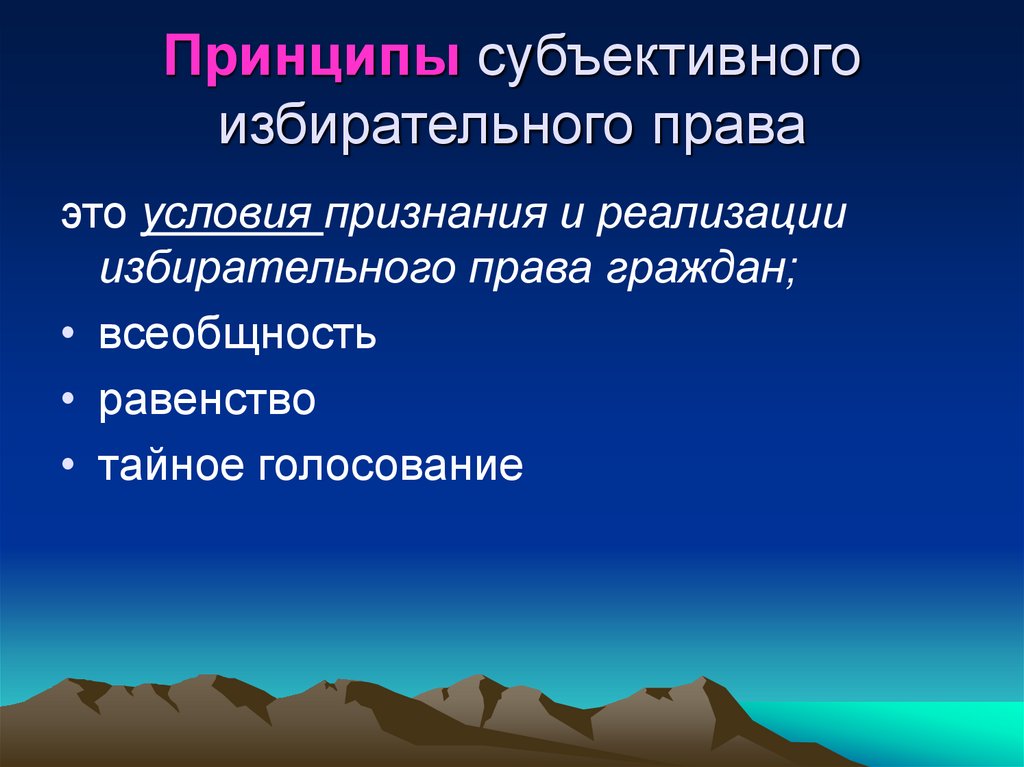 Принципы субъективного избирательного права