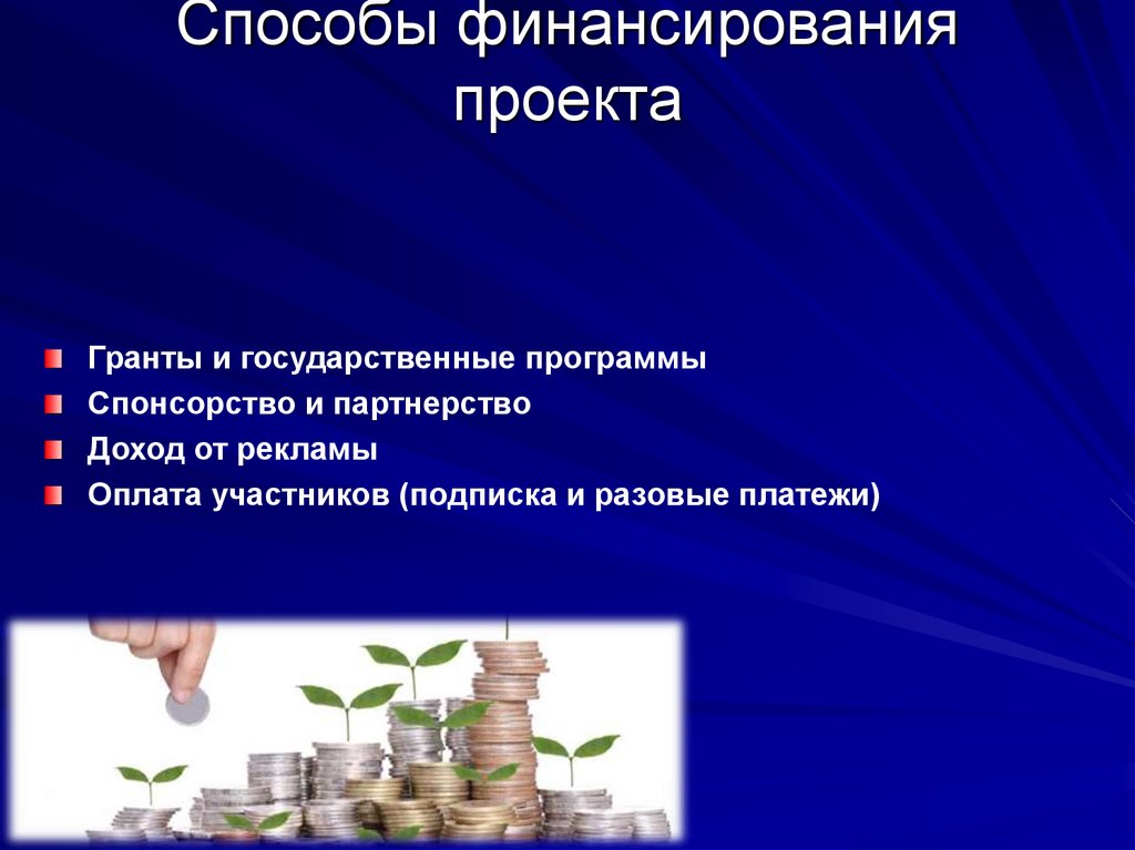 Способы финансирования проекта