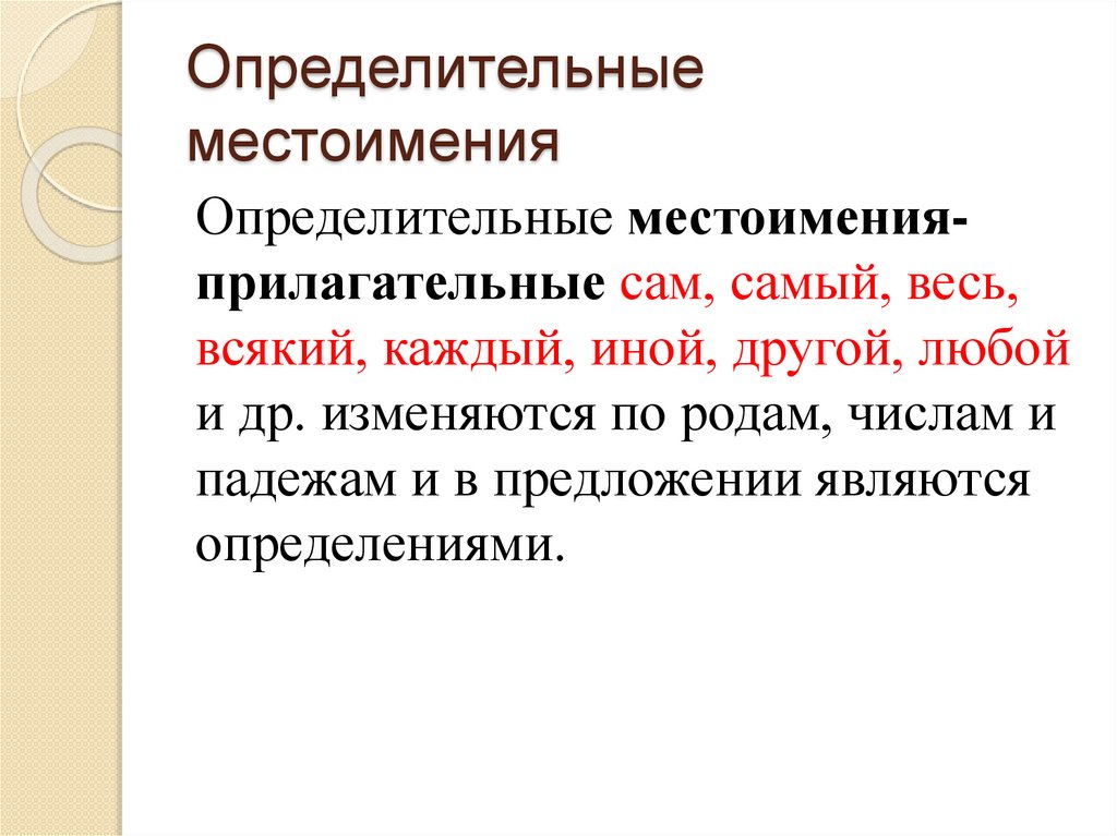Определительные местоимения