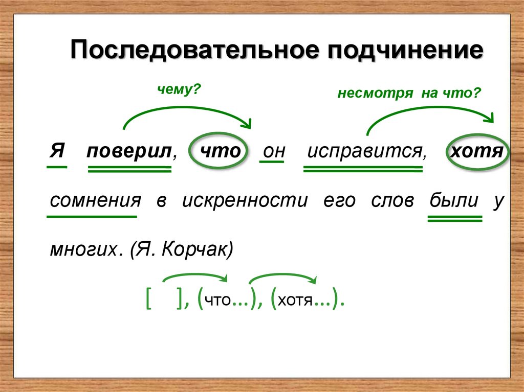 Последовательное подчинение