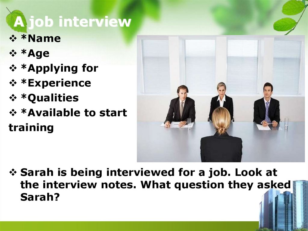 A job interview