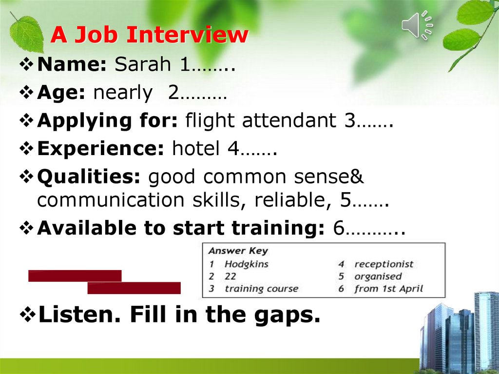 A Job Interview