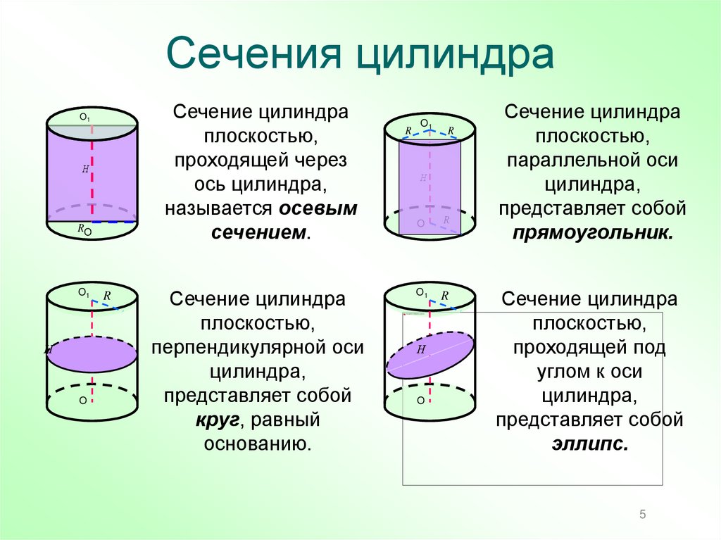 Сечения цилиндра