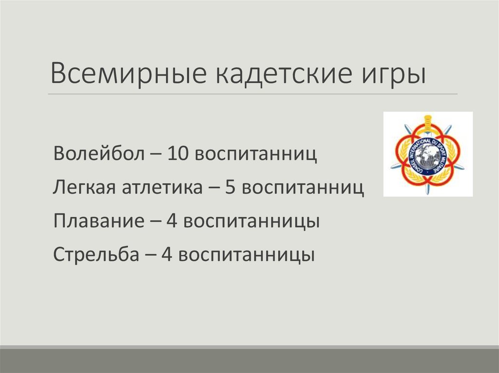 Всемирные кадетские игры