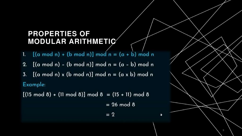 Properties of Modular arithmetic