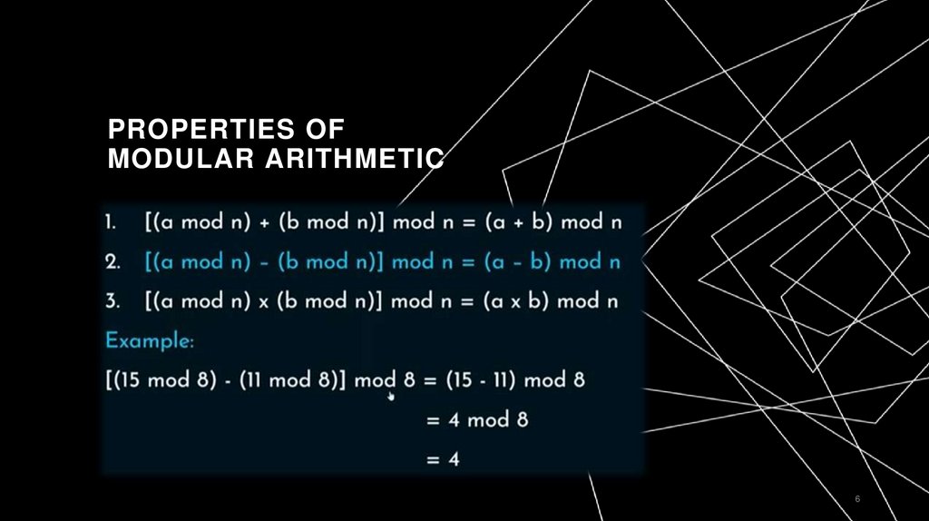 Properties of Modular arithmetic