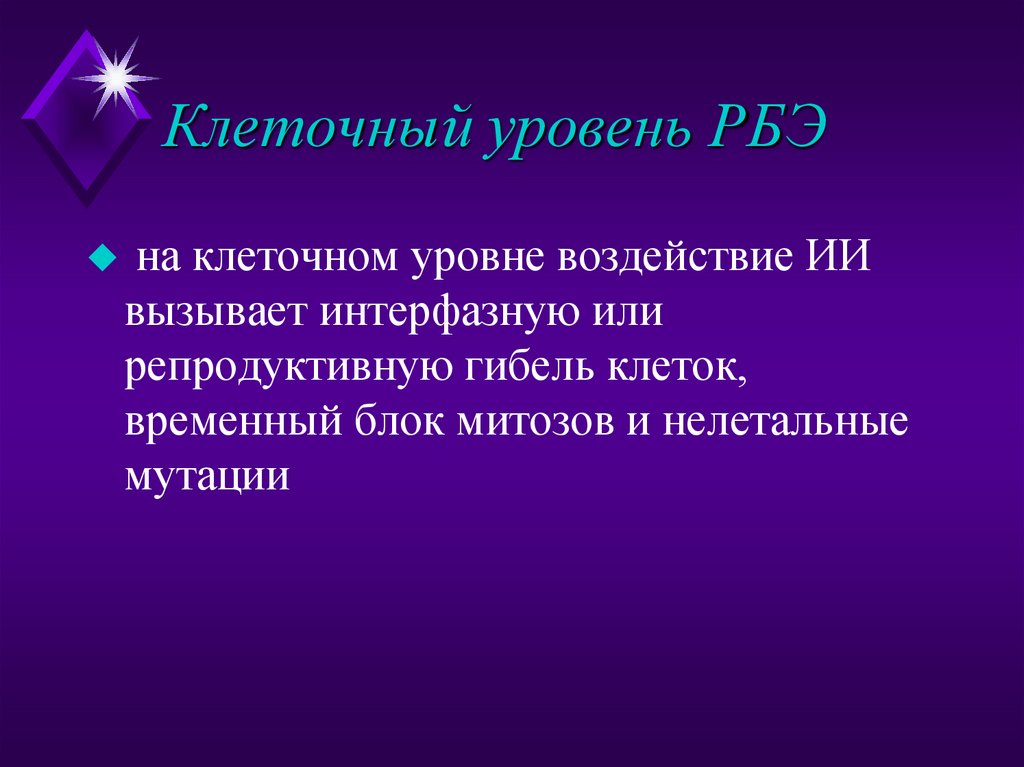 Клеточный уровень РБЭ