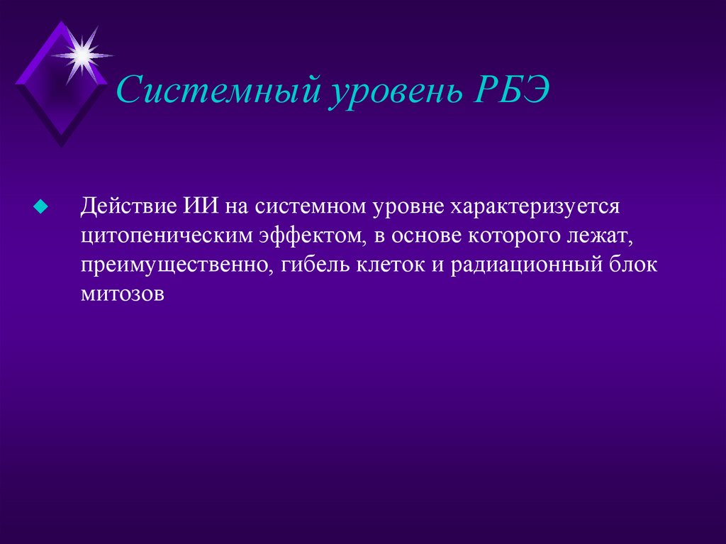 Системный уровень РБЭ