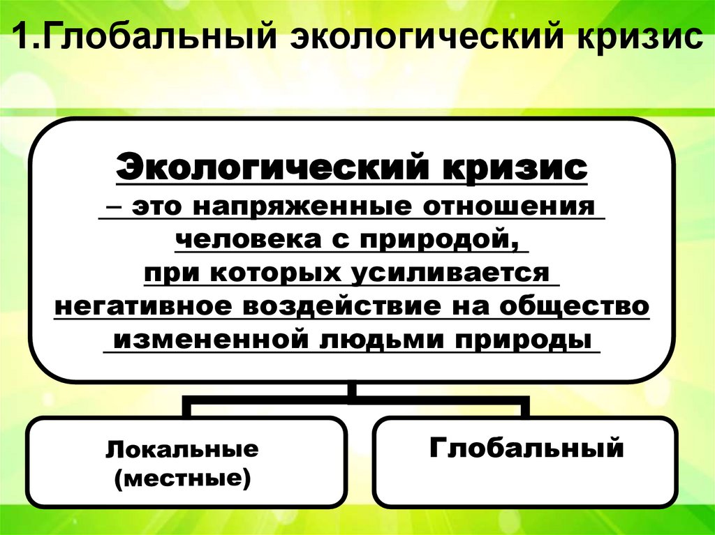1.Глобальный экологический кризис