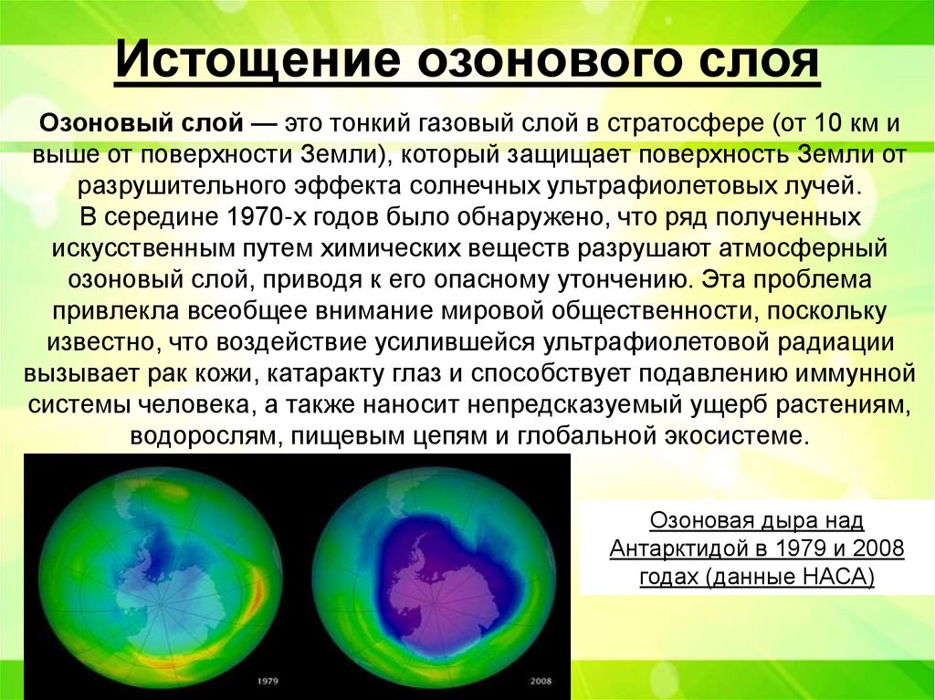 Истощение озонового слоя