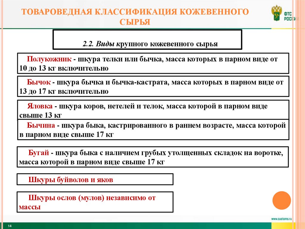 товароведная классификация кожевенного сырья