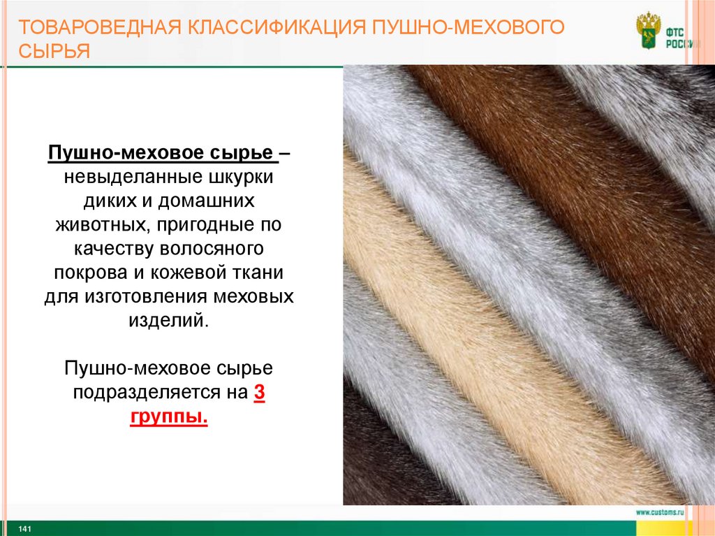Товароведная Классификация пушно-мехового сырья