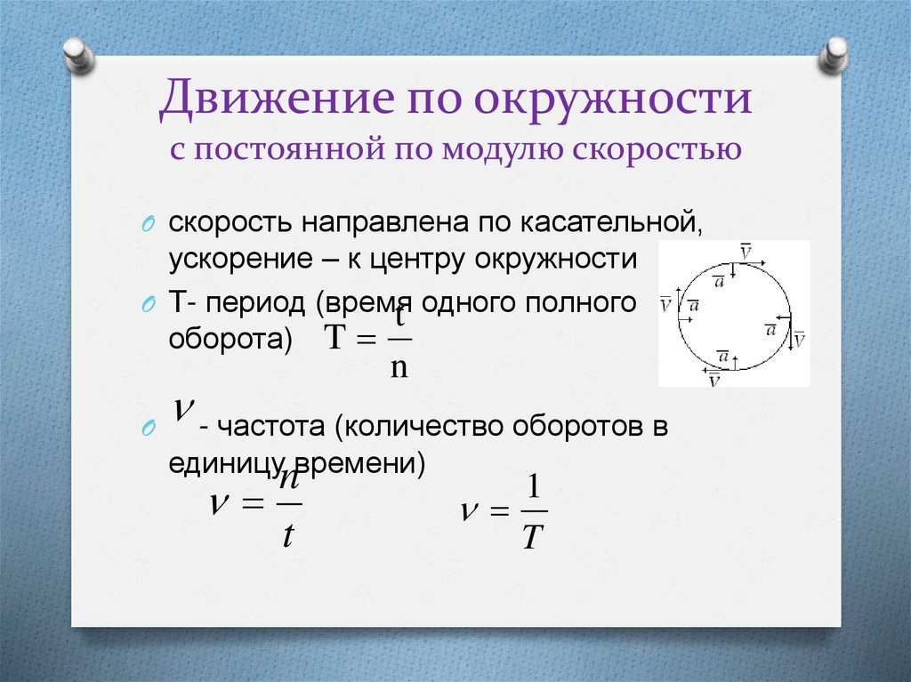 Движение по окружности с постоянной по модулю скоростью