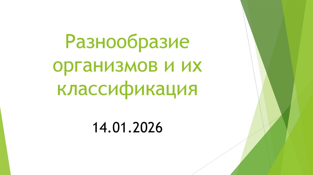 Разнообразие организмов и их классификация 14.01.2026