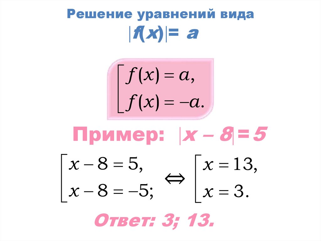 Решение уравнений вида f(x)= a