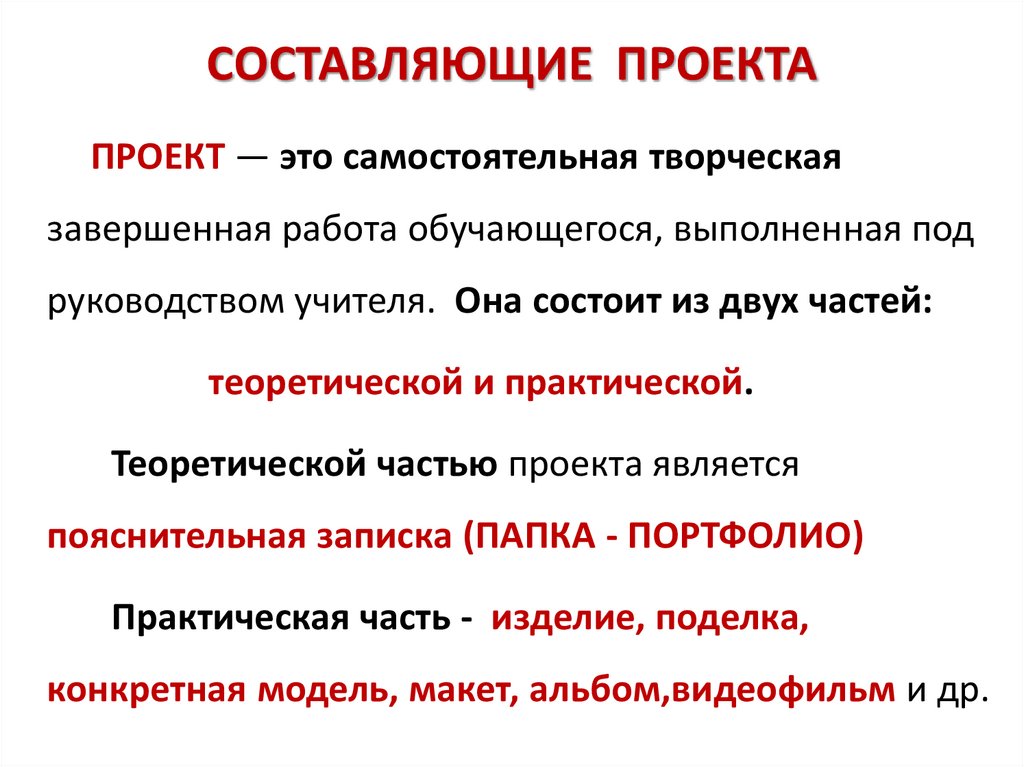 СОСТАВЛЯЮЩИЕ ПРОЕКТА