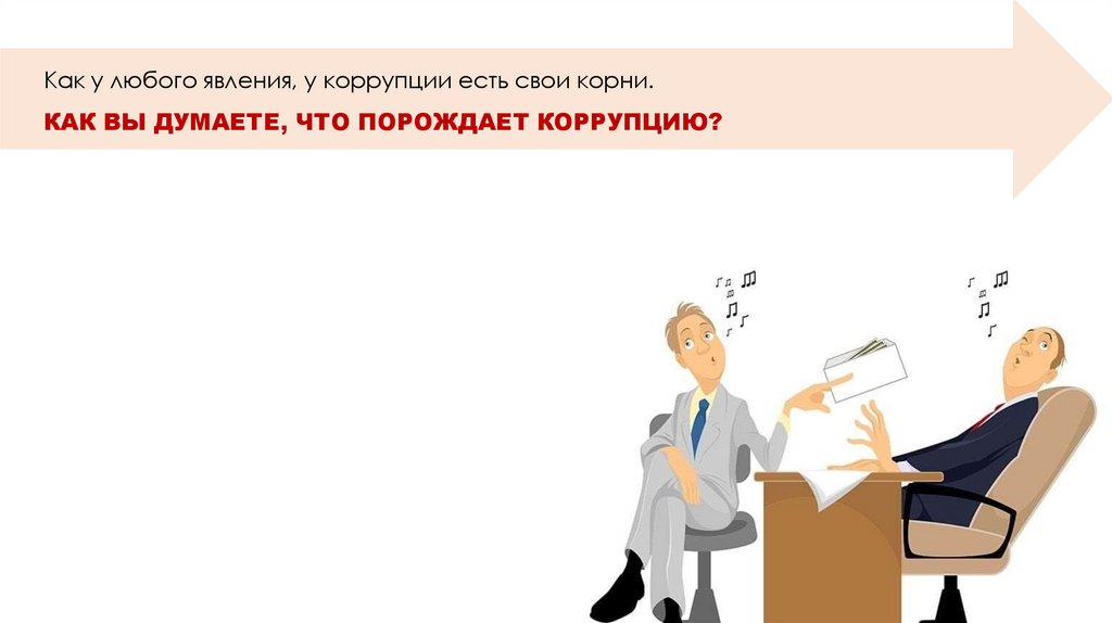 Как у любого явления, у коррупции есть свои корни. КАК ВЫ ДУМАЕТЕ, ЧТО ПОРОЖДАЕТ КОРРУПЦИЮ?