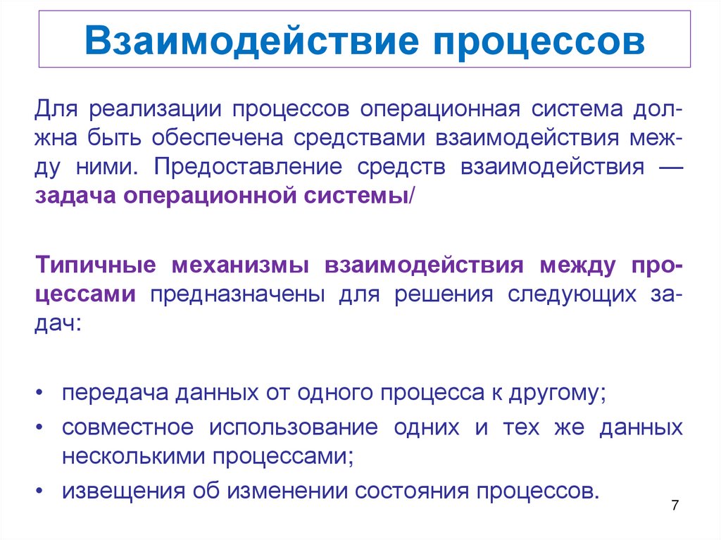 Взаимодействие процессов