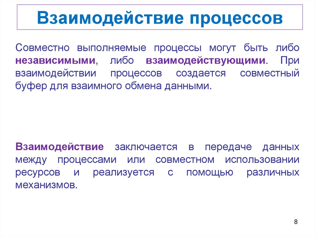Взаимодействие процессов