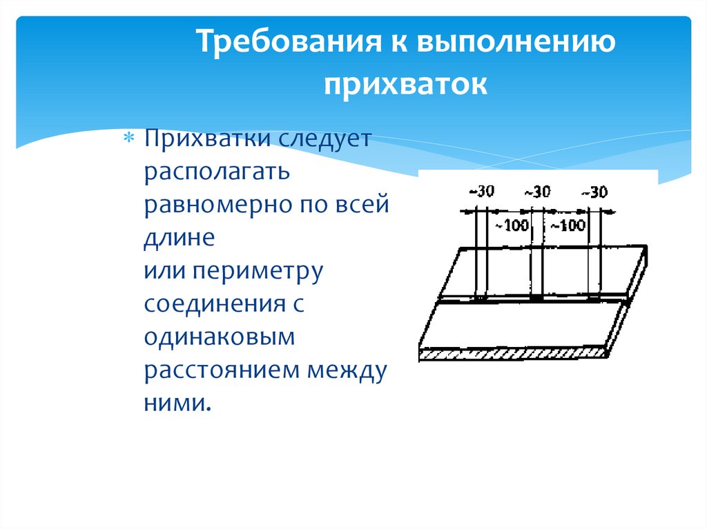 Требования к выполнению прихваток