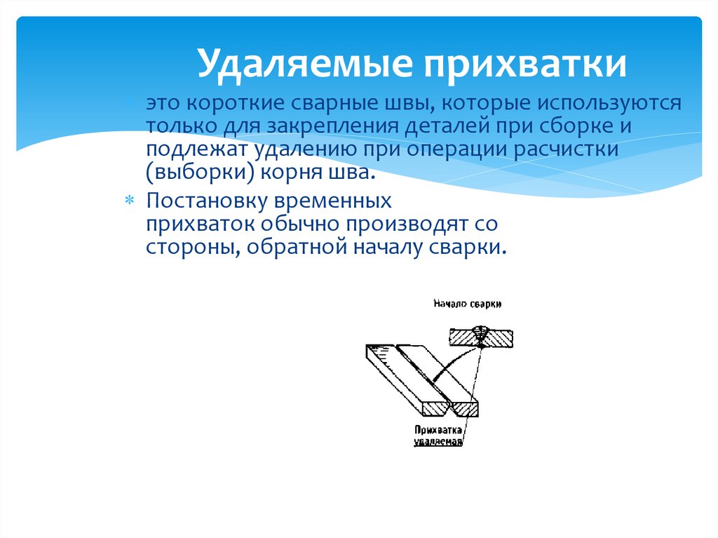 Удаляемые прихватки