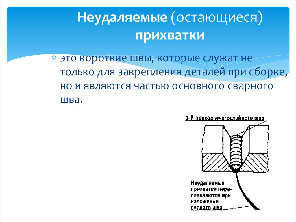 Неудаляемые (остающиеся) прихватки