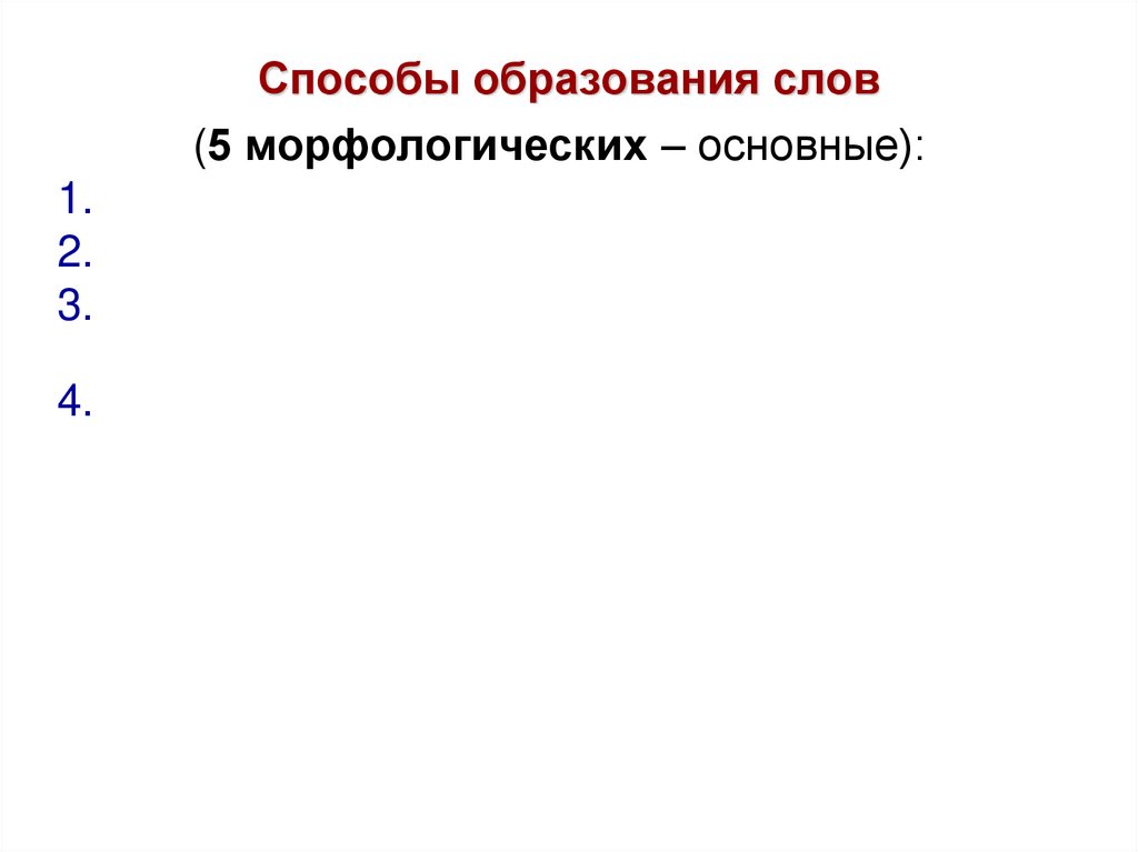 Способы образования слов