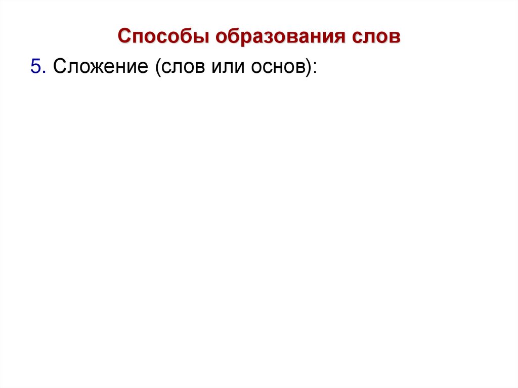 Способы образования слов
