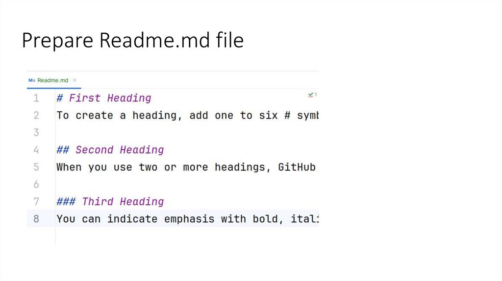 Prepare Readme.md file