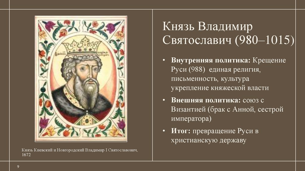 Князь Владимир Святославич (980–1015)
