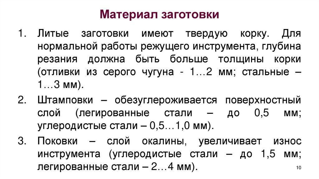 Материал заготовки