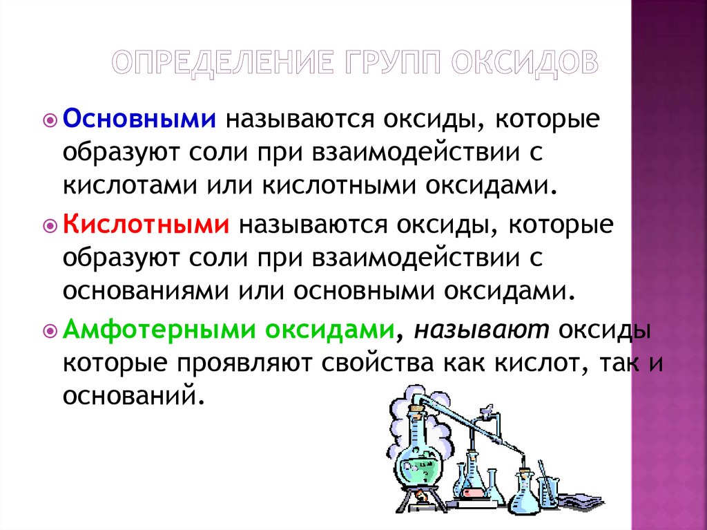 ОПРЕДЕЛЕНИЕ ГРУПП ОКСИДОВ