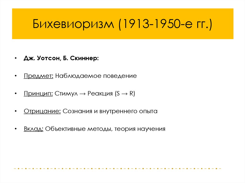 Бихевиоризм (1913-1950-е гг.)