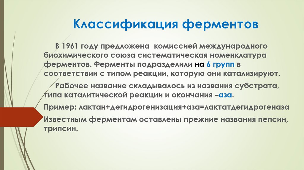Классификация ферментов