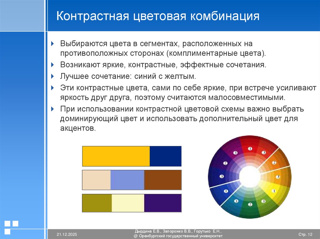 Контрастная цветовая комбинация