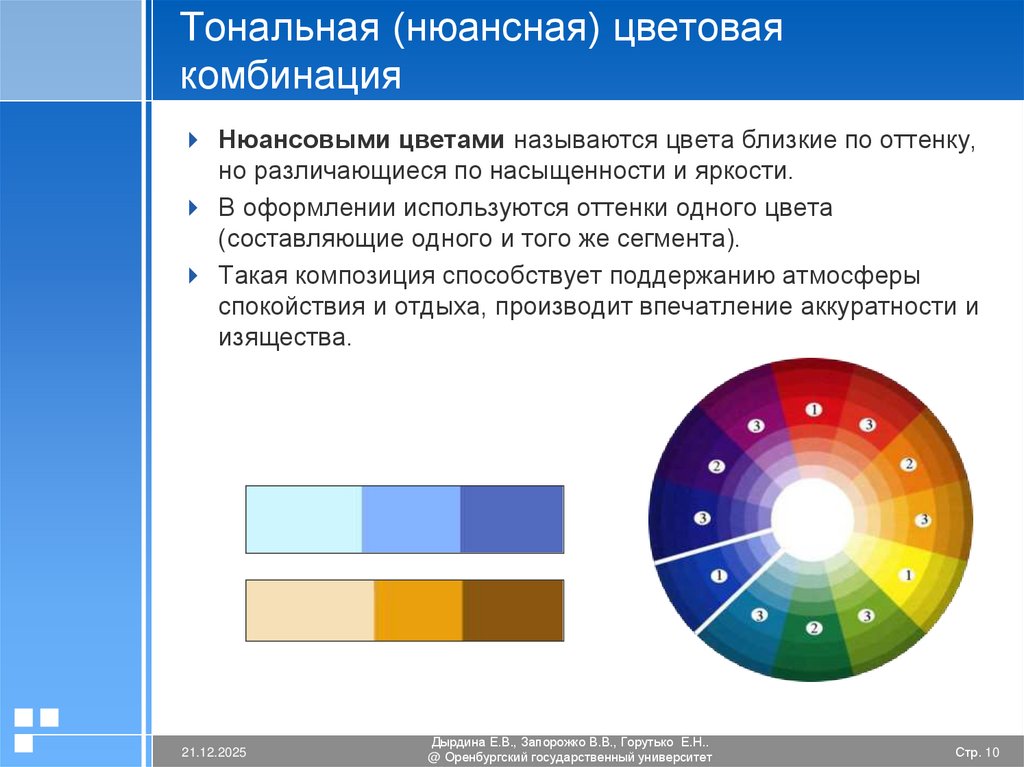 Тональная (нюансная) цветовая комбинация