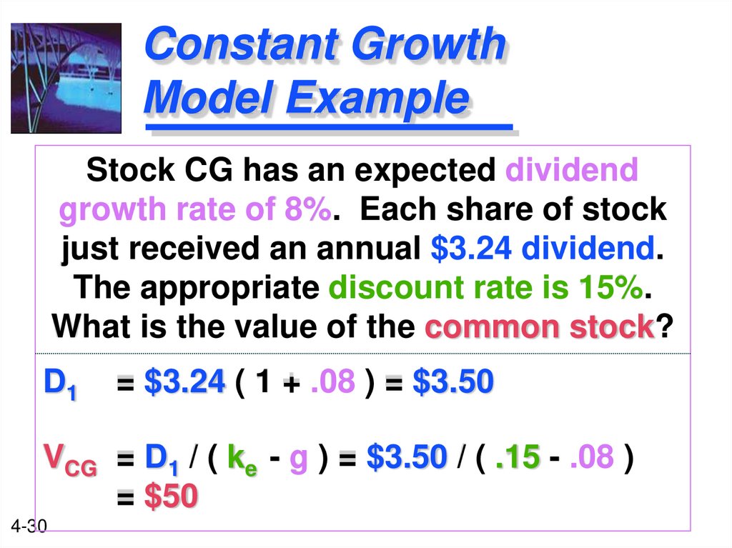 Constant Growth Model Example