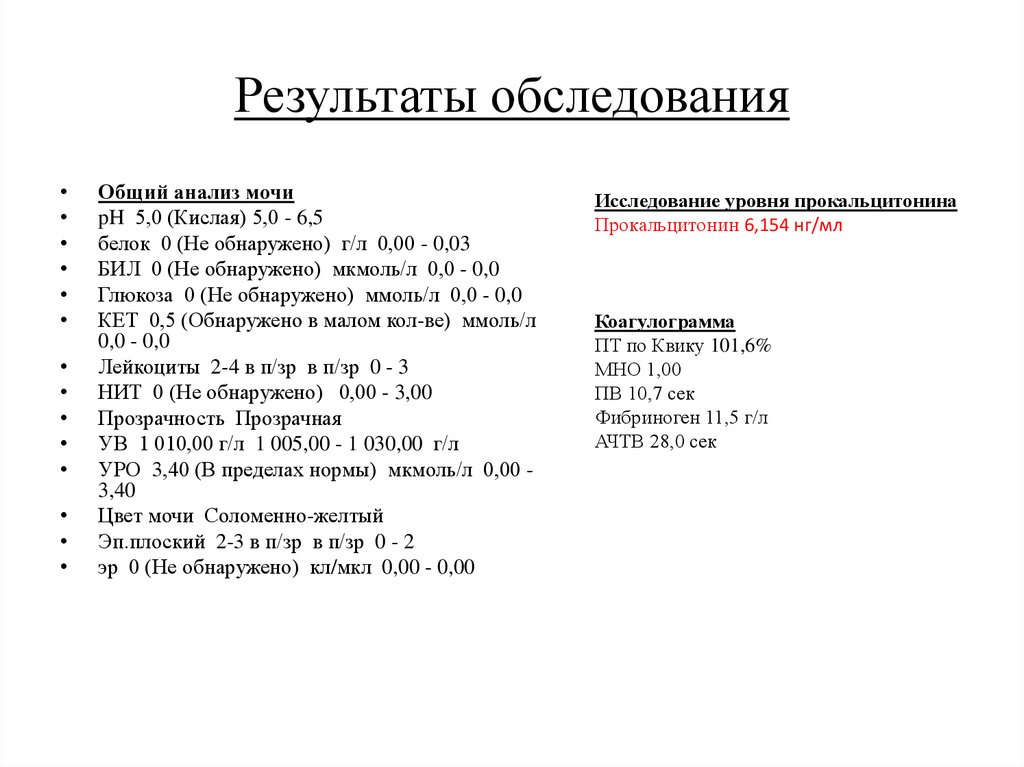 Результаты обследования