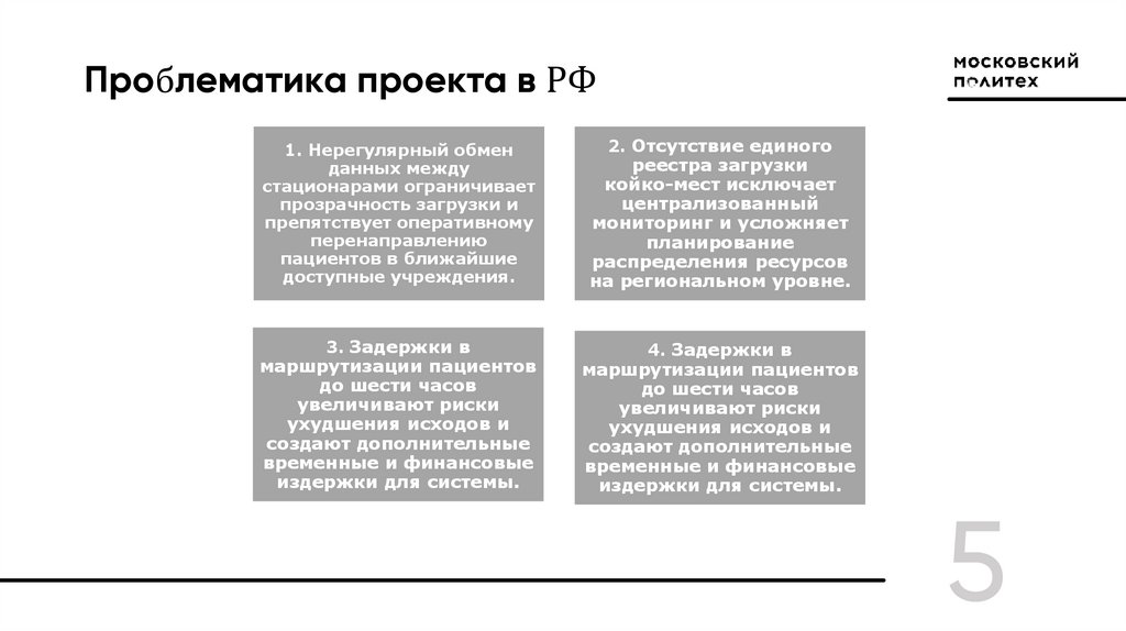 Проблематика проекта в РФ