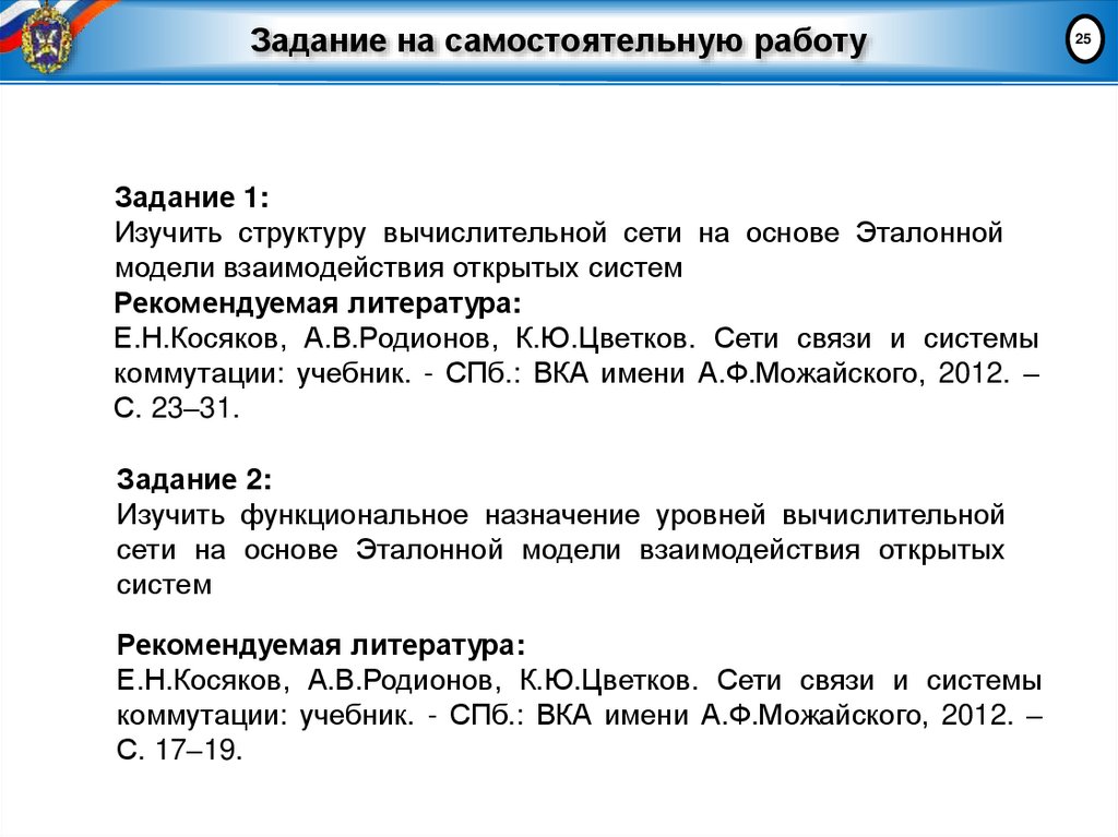 Задание на самостоятельную работу