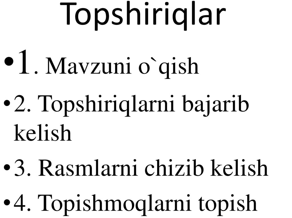 Topshiriqlar