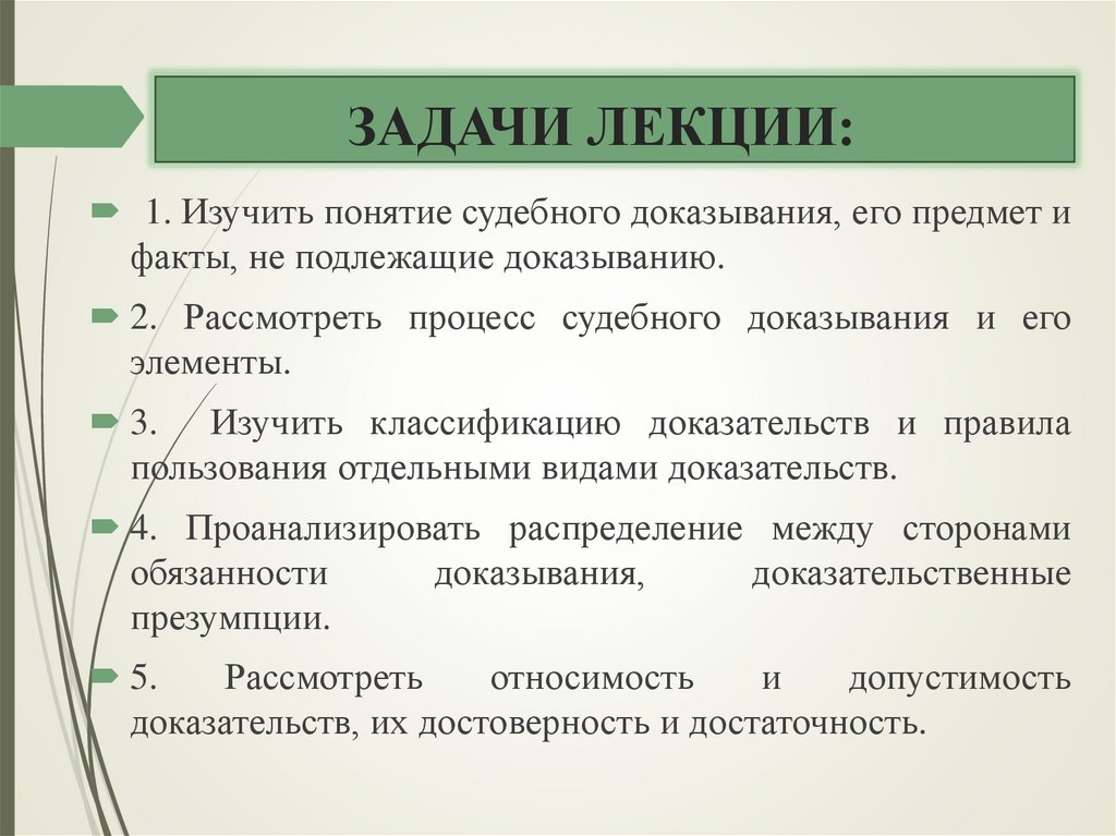 ЗАДАЧИ ЛЕКЦИИ: