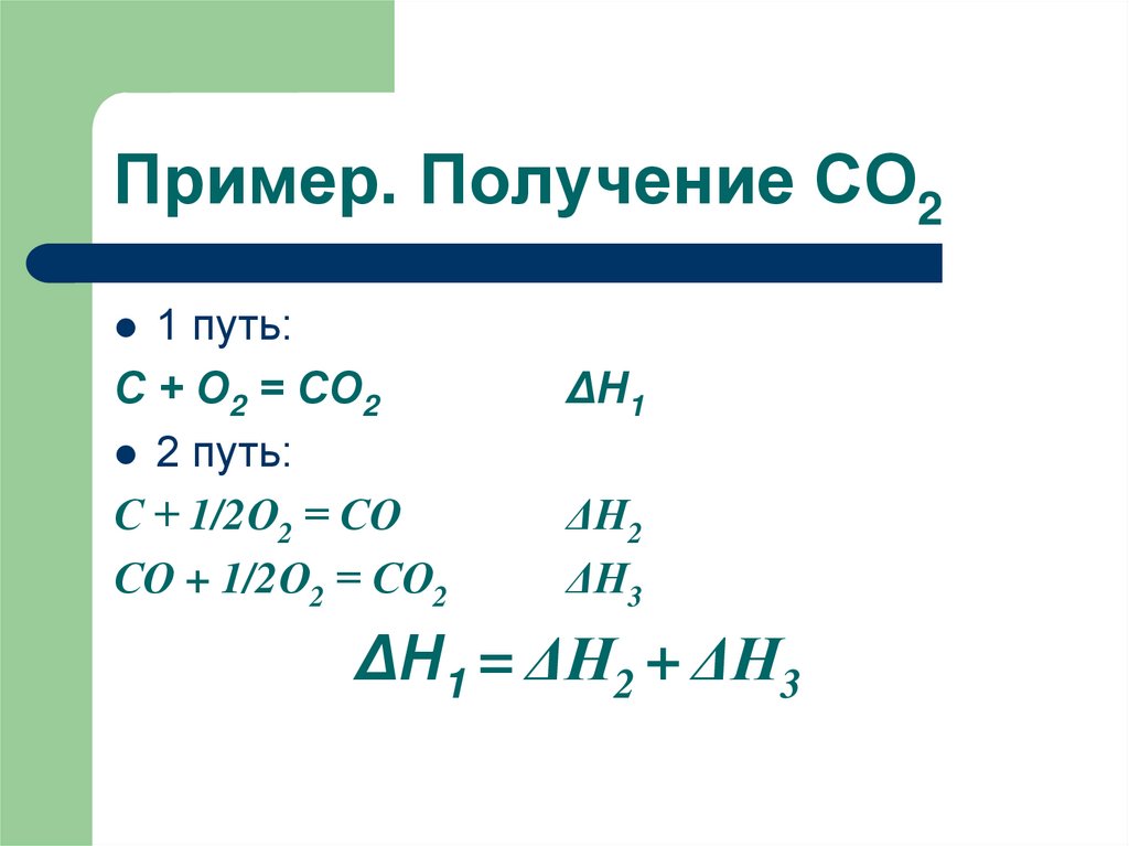 Пример. Получение СО2