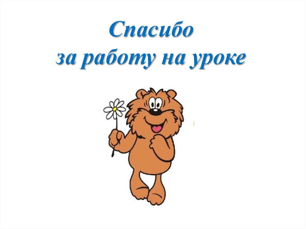 Спасибо за работу на уроке