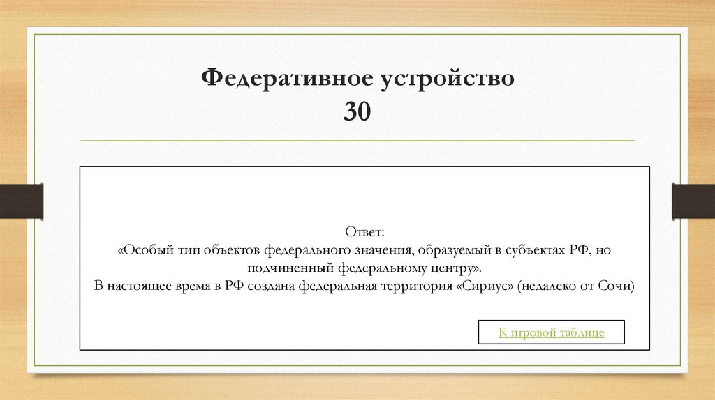 Федеративное устройство 30