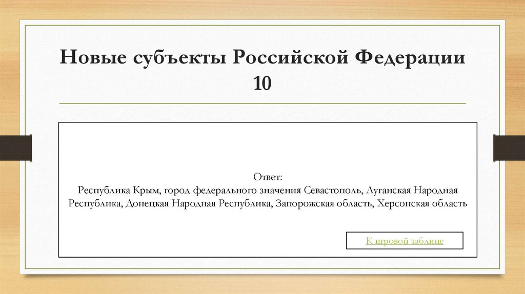 Новые субъекты Российской Федерации 10
