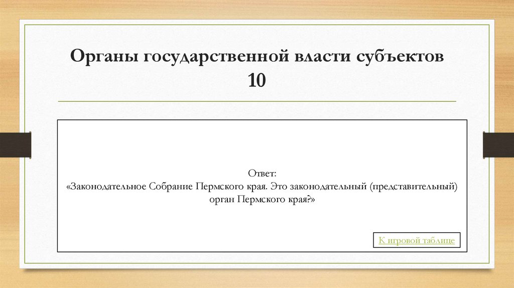 Органы государственной власти субъектов 10
