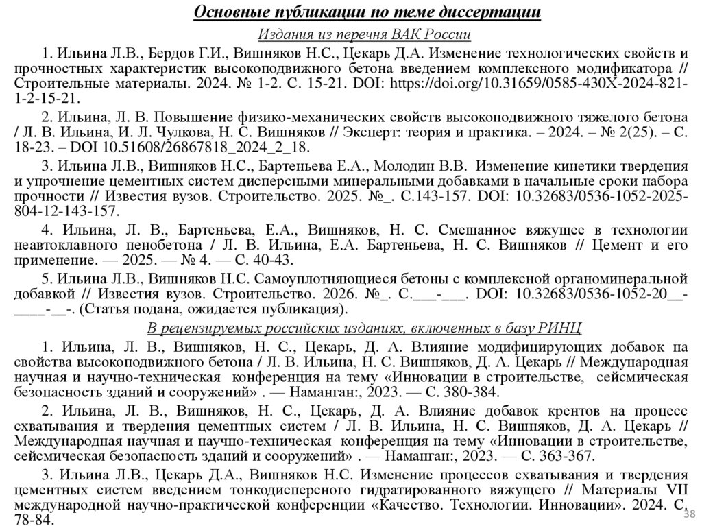 Основные публикации по теме диссертации