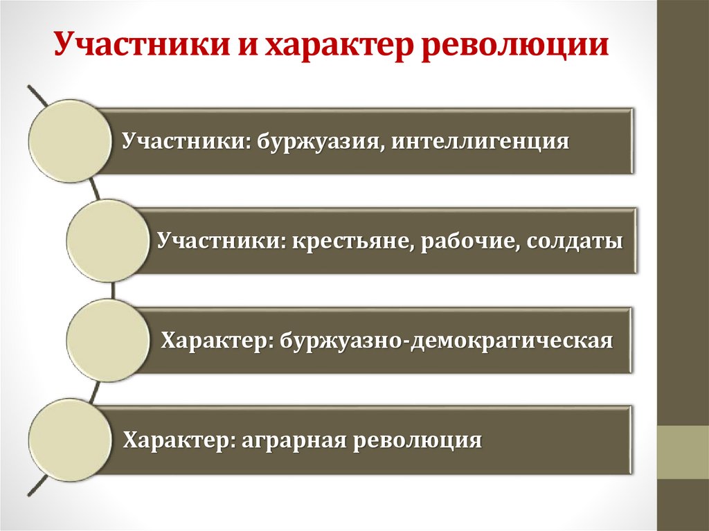 Участники и характер революции